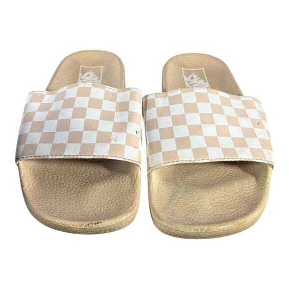 Vans Women’s Checkerboard Slides Sandals Cream Beige Size 8 - Picture 3 of 9